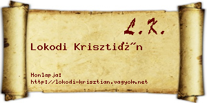 Lokodi Krisztián névjegykártya